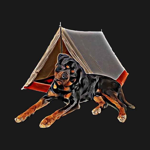 Dog camping.camping with dogs. Rottweiler by Freedomink