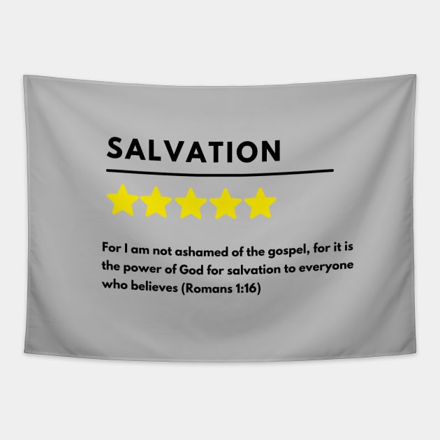 Salvation positive review meme, black text Tapestry by Selah Shop