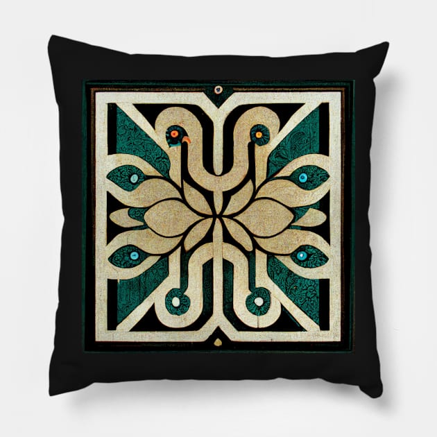 Art Deco design - peacock noir IX Pillow by RoseAesthetic