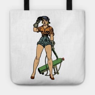 Welder Pin up Girl Tote