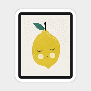 Lemon eyelashes, Abstract, Mid century modern kids wall art, Nursery room Magnet