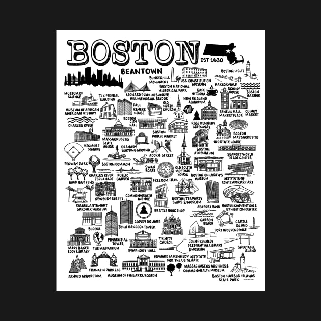 Boston Map by fiberandgloss