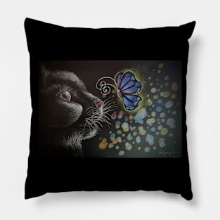 Cat and butterflies Pillow