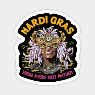 Mardi Gras where Masks Meet Mayhem Magnet