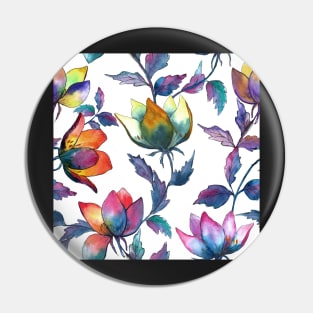 Exotic tropical flower. Colorful fantasy floral composition. Ink and watercolor illustration Pin