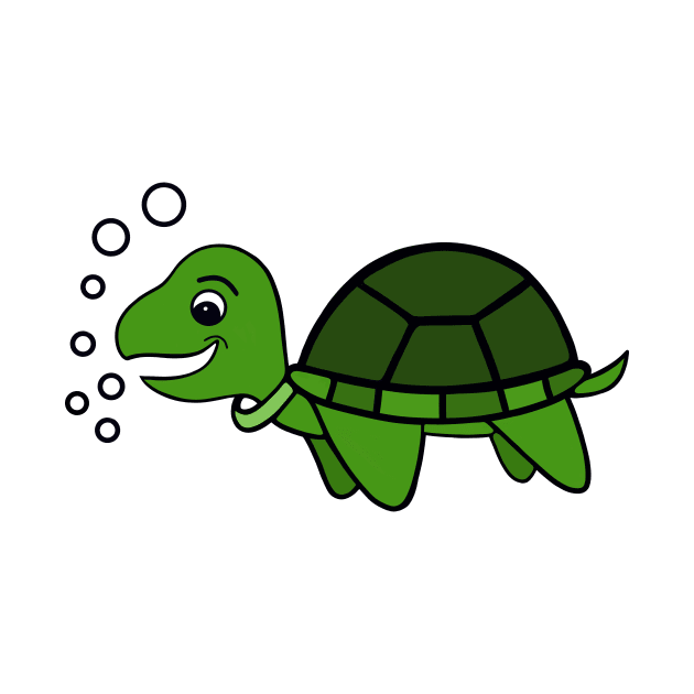 FUNNY Green Turtle by SartorisArt1