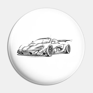 P1 GTR Supercar Racing Wireframe Pin