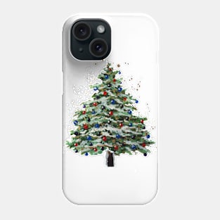 Colorful Snowy Christmas Tree Phone Case