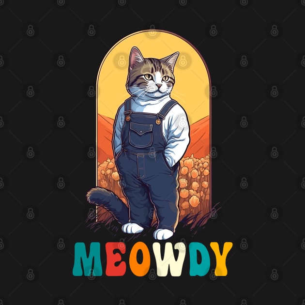 Funny Cat Farmer Meme Meow Howdy Meowdy by KsuAnn