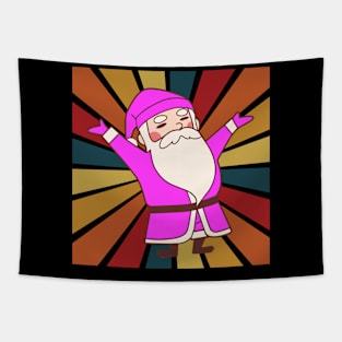 Retro Vintage Pink Santa Claus Tapestry