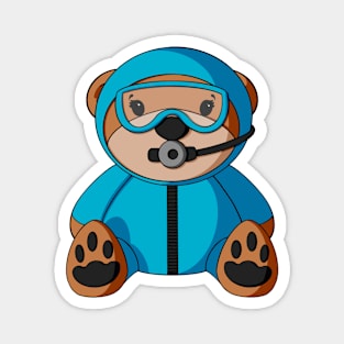 Scuba Diver Teddy Bear Magnet