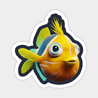 a cute tropical fish in an aquarium Magnet