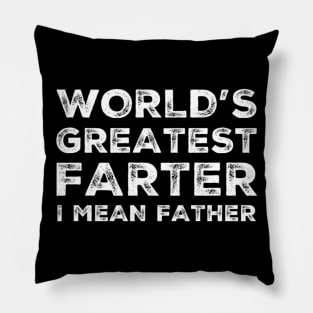 worlds greatest farter white grunge text fathers day dad birthday gift Pillow