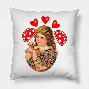 The little girl with the magic mushrooms Pillow