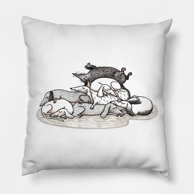 Dackel - Teckel - Dachshund - Sausage Dog Pillow by JunieMond