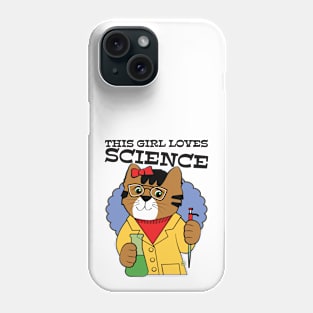 This Girl Loves Science Cute Cat Phone Case