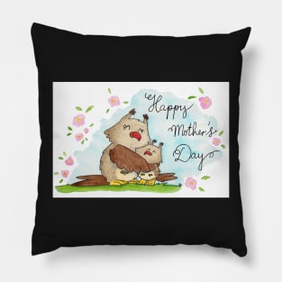 Happy Mother's Day Owls Pillow