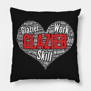 Glazier Heart Shape Word Cloud Design Glass Fitter product Pillow