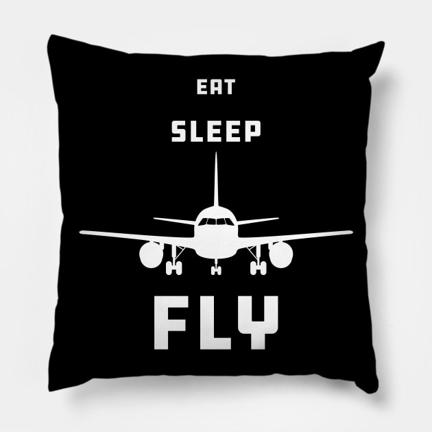 Pilot - Eat Sleep Fly Pillow by KC Happy Shop