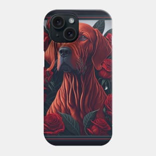 Vizsla red roses Phone Case