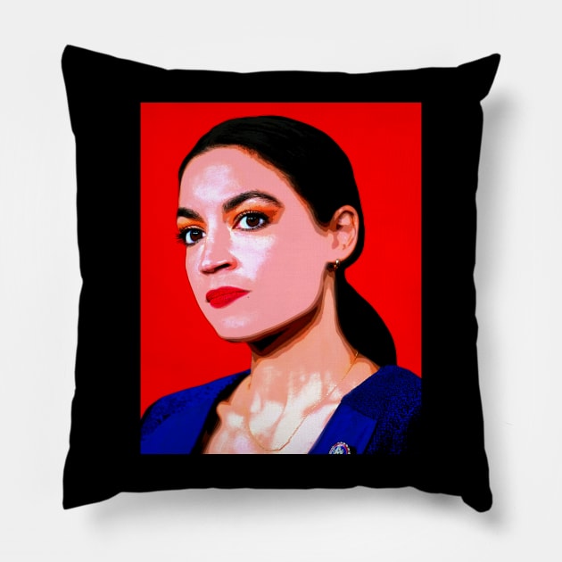 Alexandria Ocasio-Cortez Pillow by oryan80