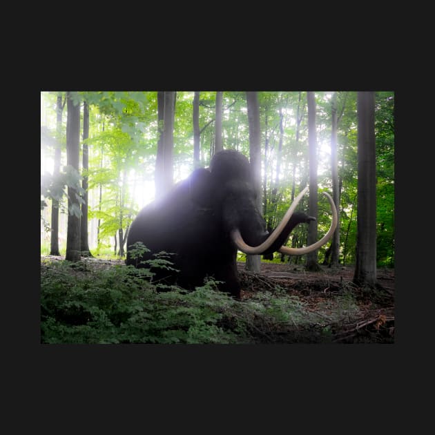 Mammut im Wald mamut mammoth ancient elephant in the woods by coolArtGermany