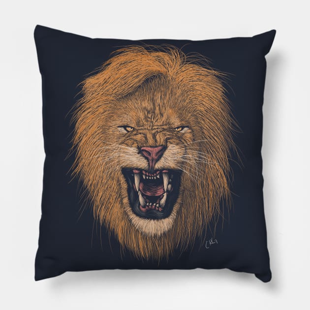 Roaring Lion Pillow by Walking in Nature