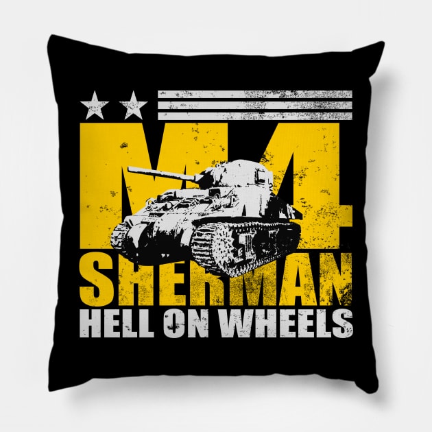 M4 Sherman Tank (distressed) Pillow by TCP