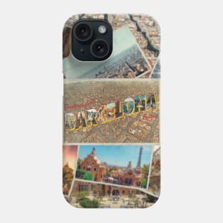 Greetings from Barcelona in Spain vintage style retro souvenir Phone Case