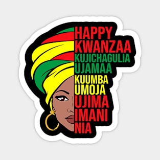 Happy Kwanzaa African American Celebration Month Graphic Magnet