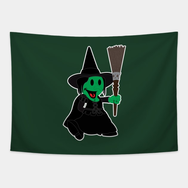 Vintage Wicked Witch Tapestry by Leidemer Illustration 