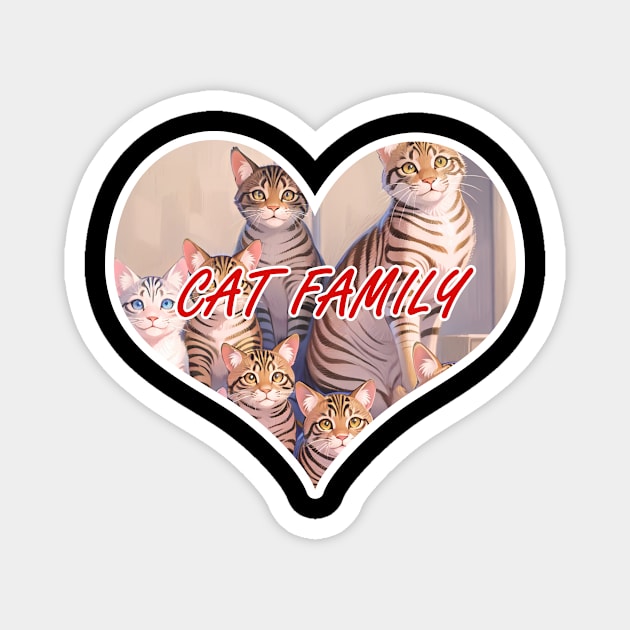 Cat family,Cat miaw,cat miaw love,Funny Cat Miaw Magnet by LycheeDesign