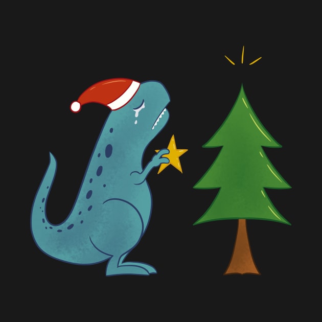 t-rex christmas by opoyostudio