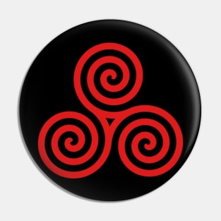 Red Triple Spiral Pin