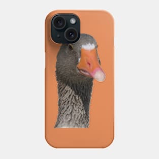 Neck Up Photograph Portrait Of A Geeky Looking Brown Duck Phone Case