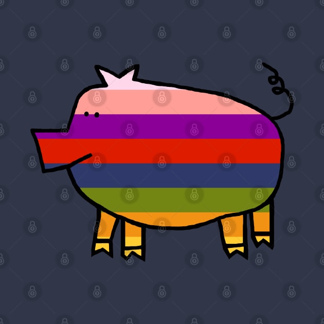 Cute Rainbow Pig by ellenhenryart