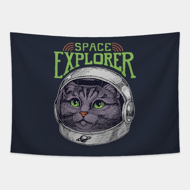 Dreamy Astronaut Cat2 Tapestry by Dima Kruk