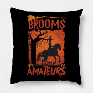 Vintage Horse Riding Halloween Cowboy Cowgirl Witch Costume Pillow