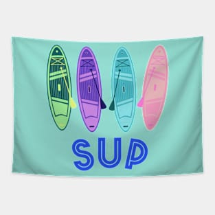 Cute Sup Colorful Paddleboards Tapestry