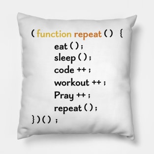 Funny Computer Science coding Eat Sleep Code / funny programming design / coding gift idea / increment and progress coding idea Pillow