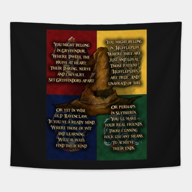 Harry Potter Sorting Hat Song Harry Potter Tapestry TeePublic