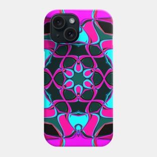 Cartoon Mandala Flower Blue Pink and Purple Phone Case