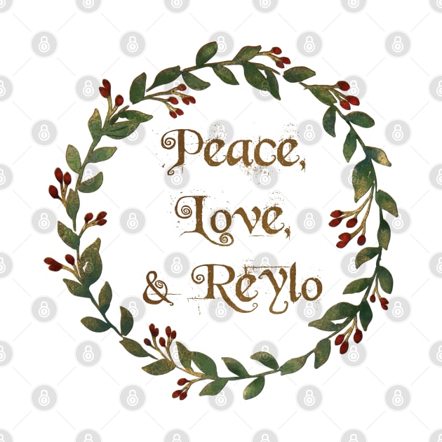 Peace, Love, & Reylo (Evergreen Wreath) by Girls With Sabers