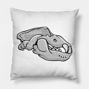 Ursus Spelaeus, Cave Bear Skull Duotone Illustration Pillow