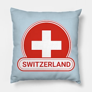 Switzerland Country Badge - Switzerland Flag Pillow