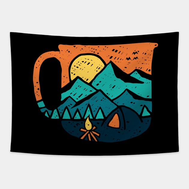 Coffee and Adventure Tapestry by quilimo