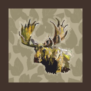 Funky Moose with Leaves T-Shirt