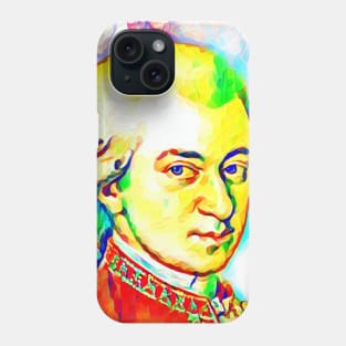 Wolfgang Amadeus Mozart Colourful Portrait | Wolfgang Amadeus Mozart Artwork 6 Phone Case