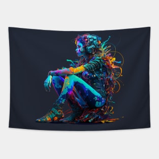 Cyberpunk Girl Tapestry