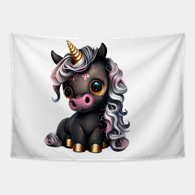 Cute Baby Unicorn Tapestry by MikeNotis